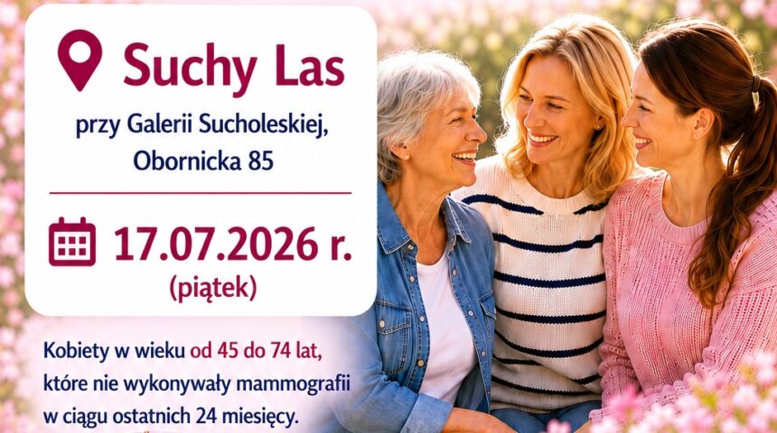 Bezpłatne badania mammograficzne przy Galerii Sucholeskiej – 17 lipca 2026